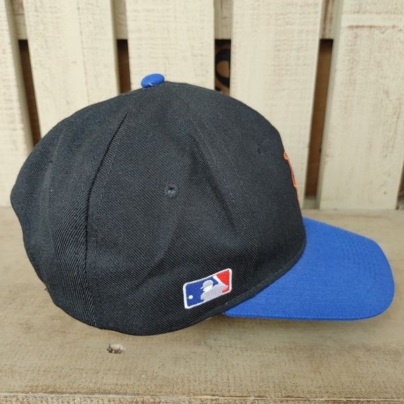 New York Mets Hat Sports Specialties Plain Logo Snapback Black Dome MLB Wool Vtg - Picture 9 of 9